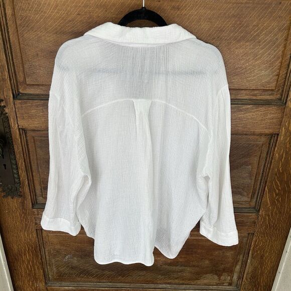 The Handloom Los Angeles Echo Maxi Shirt White Turkish Cotton Gauze One Size - Picture 6 of 13